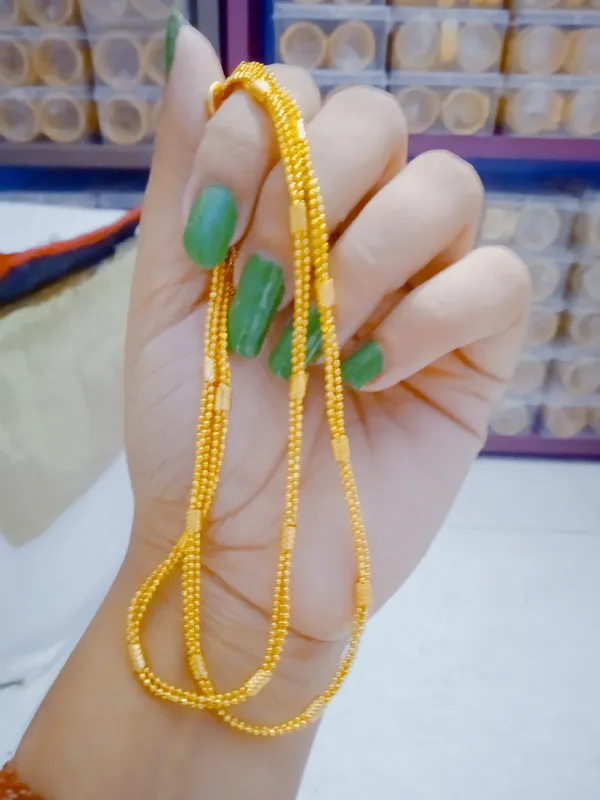 (Pack_Of_2)_Micro_Gold_Plated_Traditional_Copper_Chain_For_Girls_&_Women